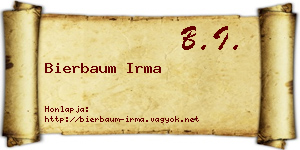 Bierbaum Irma névjegykártya